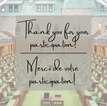 Thank you for your participation! Merci de votre participation!